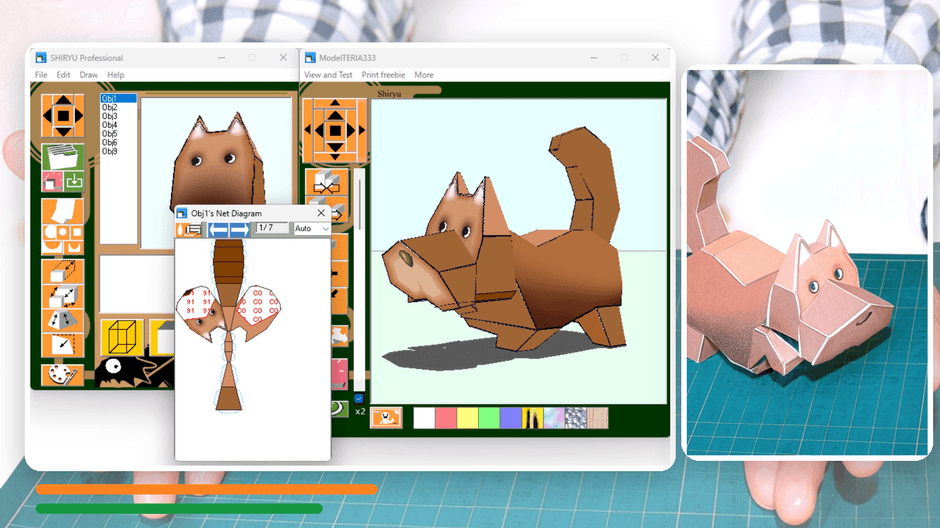 3Dモデル、展開図、完成作品までの制作工程