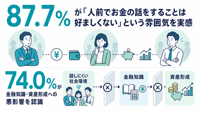 87.7%が「人前でお金の話をすることは好ましくない」という雰囲気を実感