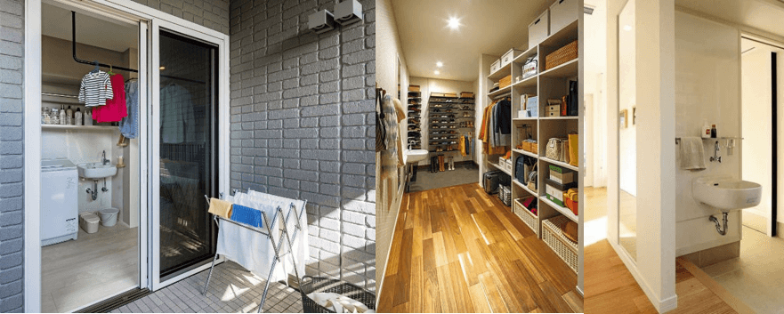 家事が効率的になり、時短を実現するバルコニー前の洗濯機とシューズクローゼット※写真はイメージ