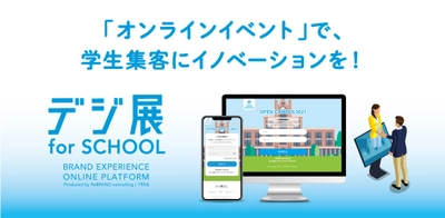 オンラインでの入試説明会・学校説明会の 学生集客から、開催、囲い込みまでを、 オンラインプラットフォーム「デジ展 for SCHOOL」で実現！