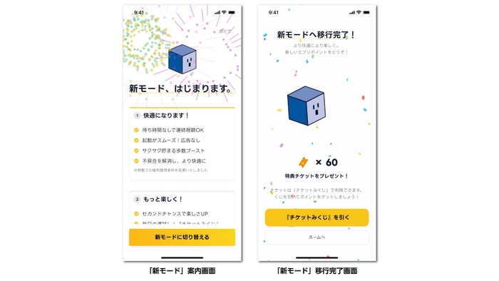 新モードへの移行案内(イメージ)
