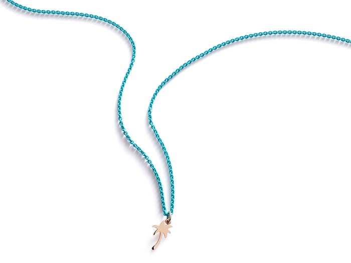 Palm charm with turquoise chain