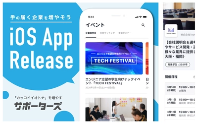 学生向け就職活動支援サイト「サポーターズ」、iOS向けスマホアプリを11月にリリース