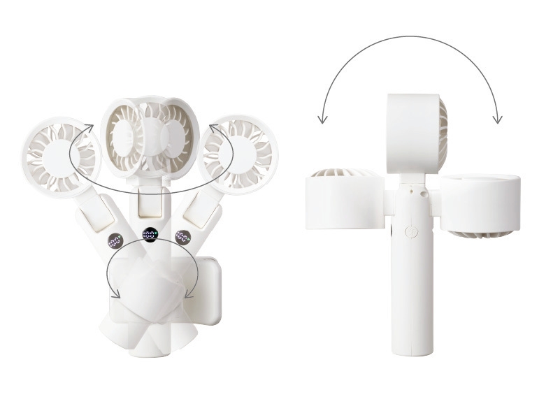 広い可動域で風の角度調整ができる