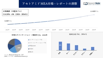 アセトアミドMEA市場調査の発展、傾向、需要、成長分析および予測2024―2036年