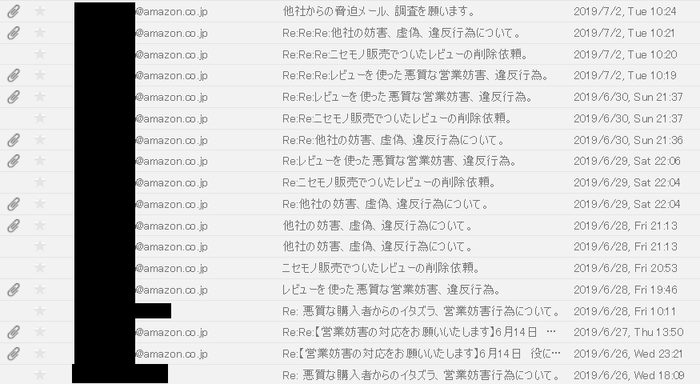 amazonとのメールやりとりの記録2