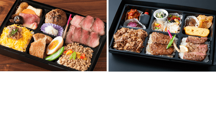 左:格之進弁当 右:牛兵衛草庵弁当