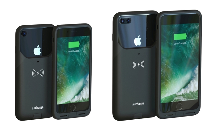 写真左『エアチャージ MFi ワイヤレスチャージングケース iPhone 7用(AIR0337)』 写真右『エアチャージ MFi ワイヤレスチャージングケース iPhone 7 Plus用(AIR0338)』