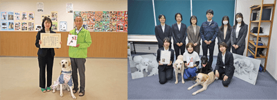 左図:東日本盲導犬協会、奈良部 武司 事務局長 右図:いばらき盲導犬協会、斉藤 つぎ 代表理事