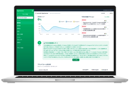 AI検索最適化プラットフォーム「secondz Agentsense」、AI改善エージェント機能を正式リリース
