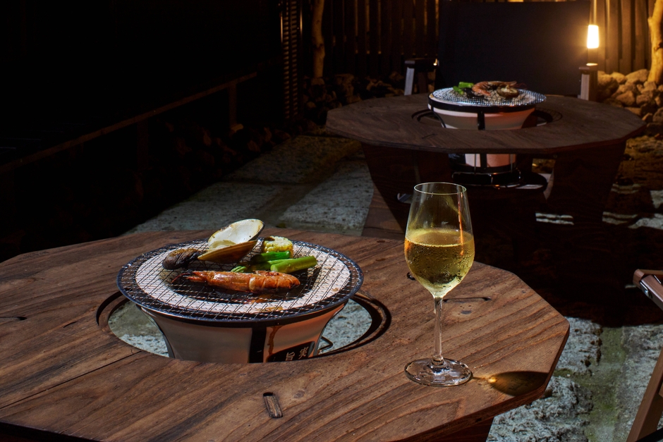 旬の食材を七輪で