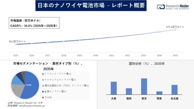 日本のナノワイヤ電池市場調査の発展、傾向、需要、成長分析および予測2026―2035年