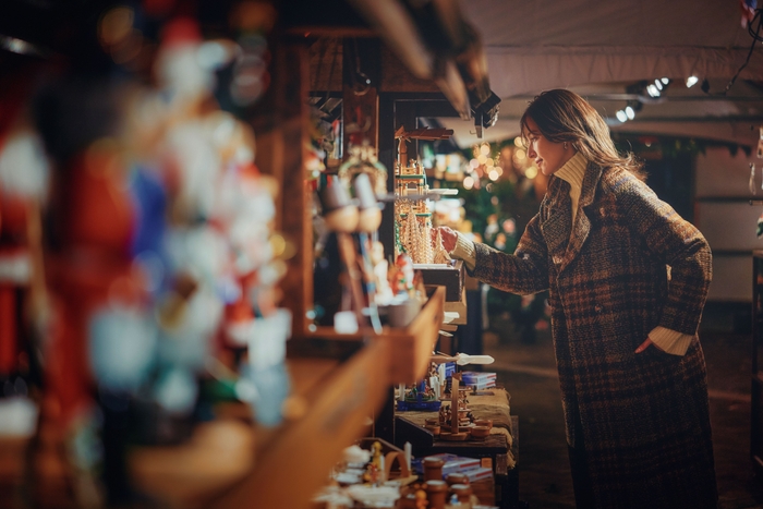 マーケットで楽しくショッピング