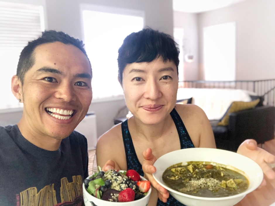 2019年4月 アリゾナにて。運動前の朝食もプラントベースで。