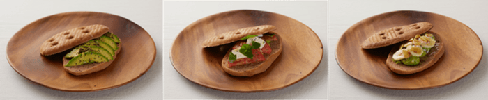 クラシックアボカド(左)、イタリアントマト(中央)、バナナココ(右) 各650円(税抜)