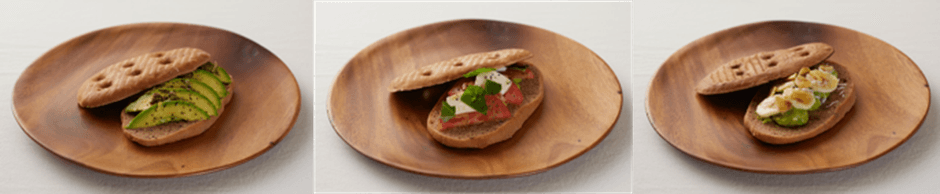 クラシックアボカド(左)、イタリアントマト(中央)、バナナココ(右)　各650円(税抜)