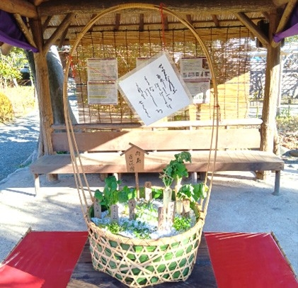 ジャンボ七草籠の展示(昨年度の様子)