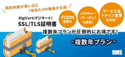 SSL/TLS証明書 複数年プラン キャンペーンのご案内