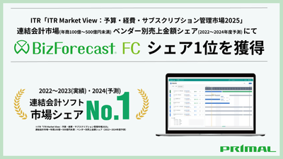 「BizForecast FC連結決算・連結会計」市場シェア1位獲得