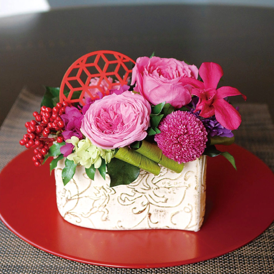 天花　迎春アレンジ-24