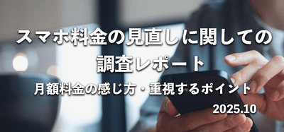スマホ料金の見直しに関しての調査レポート