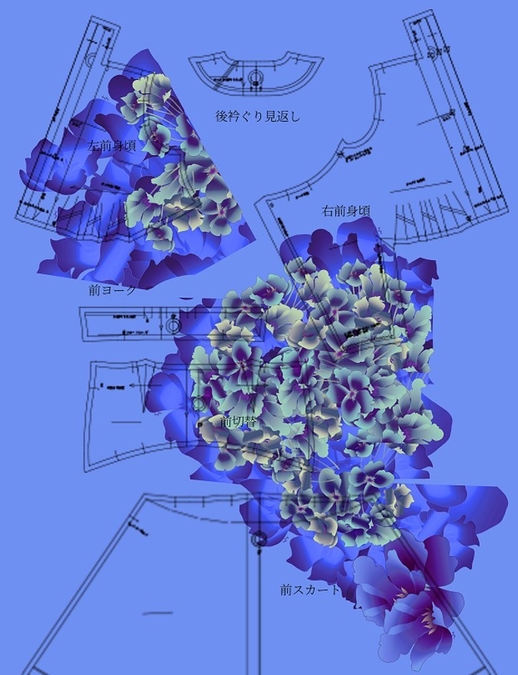 完成形から逆算したプリント図案