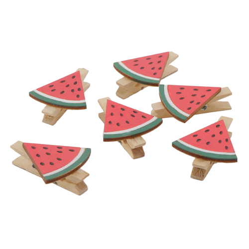 「Wood クリップ Watermelon」価格：190円（6個入り）