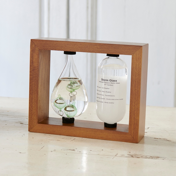 温度計&ストームグラス ブラウン