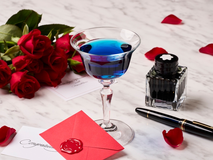 モンブランのインクの名がついたウェルカムドリンク