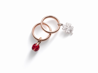 Dodo bris・rings four leaf clover-ladybug charm