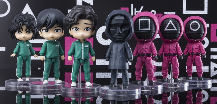 Figuarts mini(フィギュアーツ ミニ)　▲画像左から「カン・セビョク」「チョ・サンウ」「ソン・ギフン」「フロントマン」「マスクド マネージャー」「マスクド ソルジャー」「マスクド ワーカー」