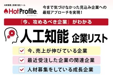 ハンモック、クラウド名刺管理「HotProfile」にAI機能を搭載 　有望な営業先リストの作成で効率的な販路拡大が可能に