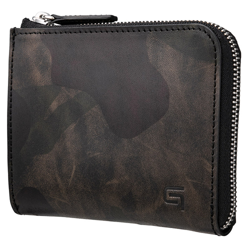 GRAMAS Desert Storm Genuine Leather L Shaped Zipper mini Wallet