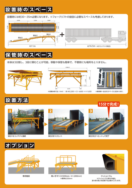 コンテナスロープ（バンステージ）の設置について