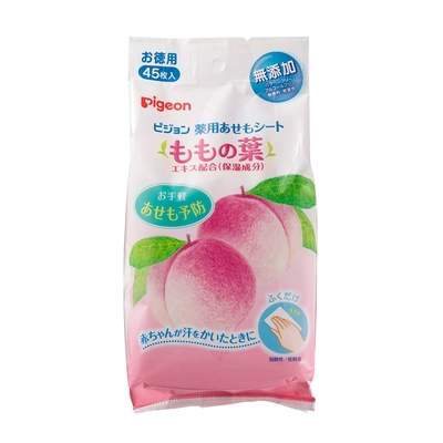 ピジョン薬用あせもシートももの葉45枚入(パッケージ)