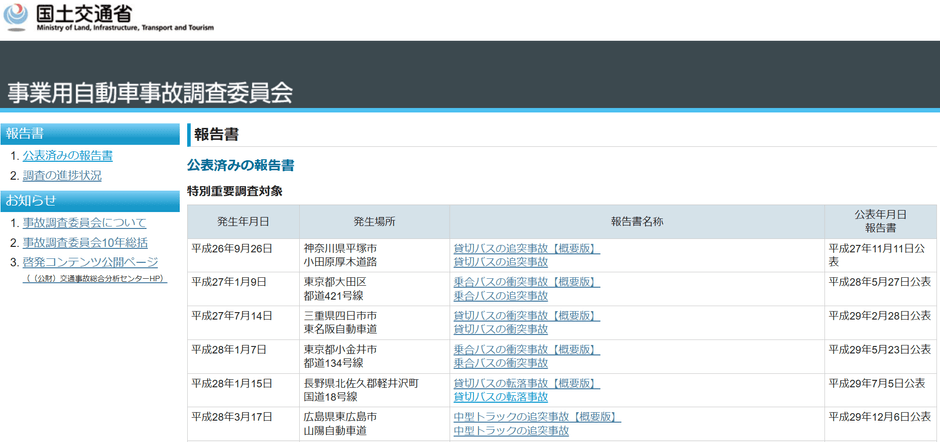 事業用自動車事故調査委員会