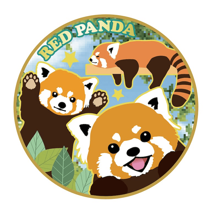 愛らしいレッサーパンダの「オリジナル記念メダル」(表面)