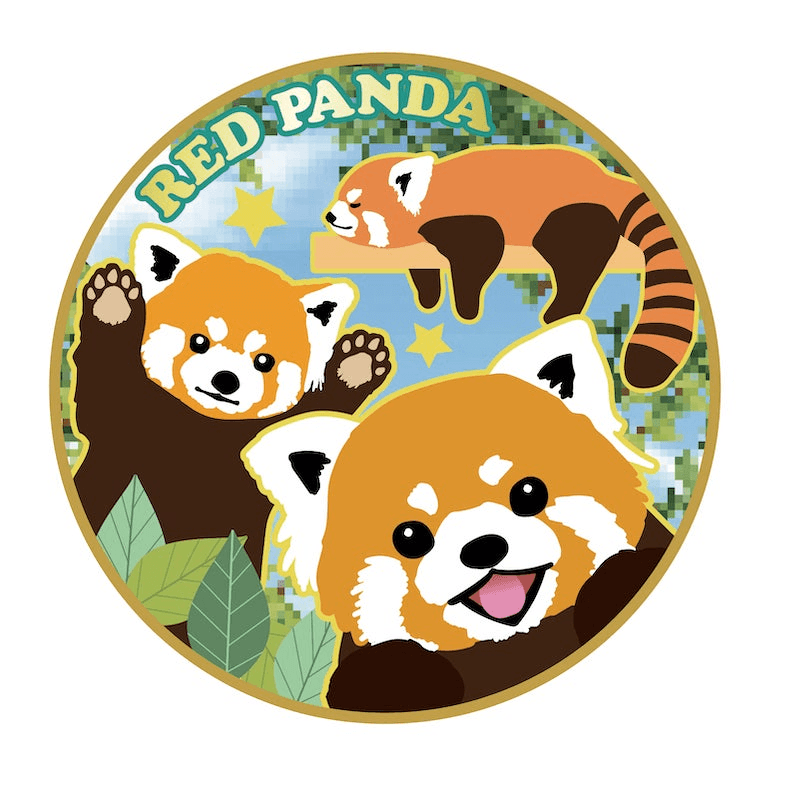 愛らしいレッサーパンダの「オリジナル記念メダル」(表面)