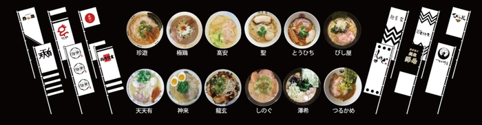 「熱々キャンペーン」に参加する各店舗のラーメン