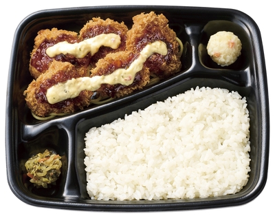 濃厚ソースとタルタルで味わう！　5コ入りとりかつタル弁当　723円～(税込780円～)