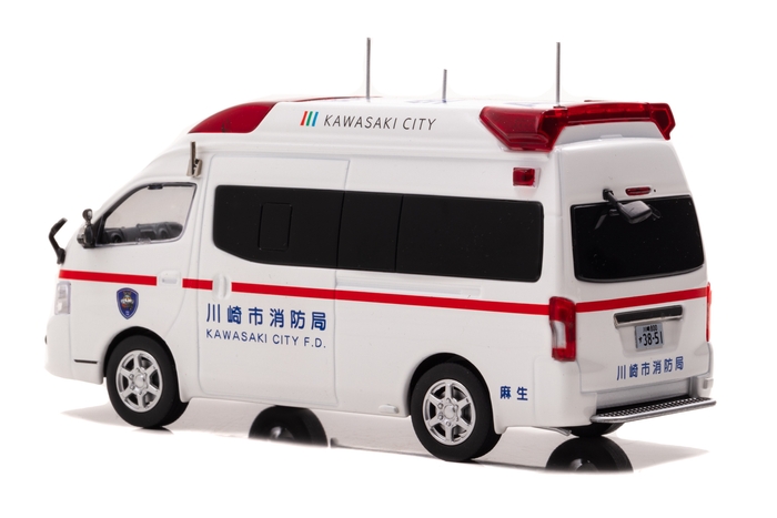 CARNEL 1/43 日産 パラメディック 2018 神奈川県川崎市消防局高規格救急車:左後