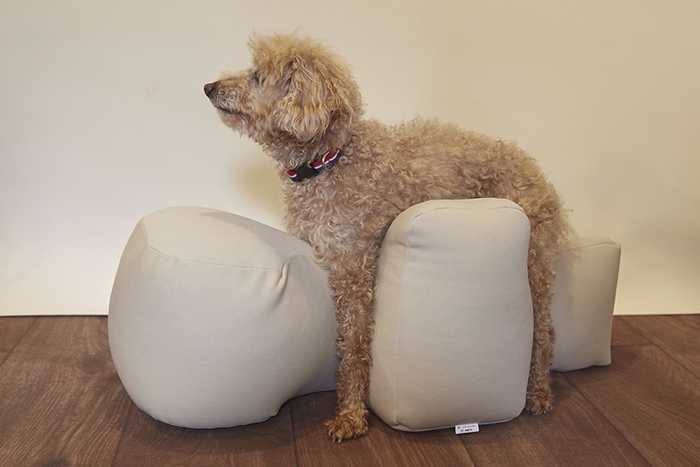 サイドクッションで支えられている様子