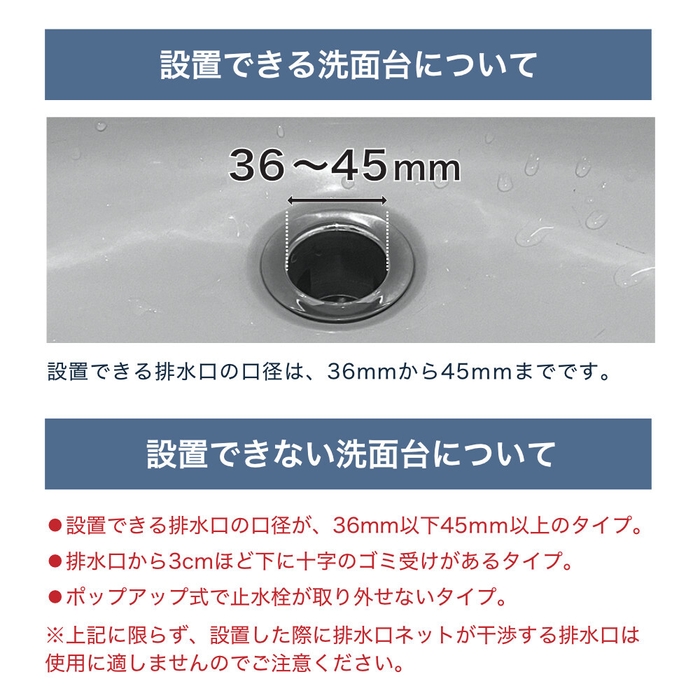 設置できる洗面台について