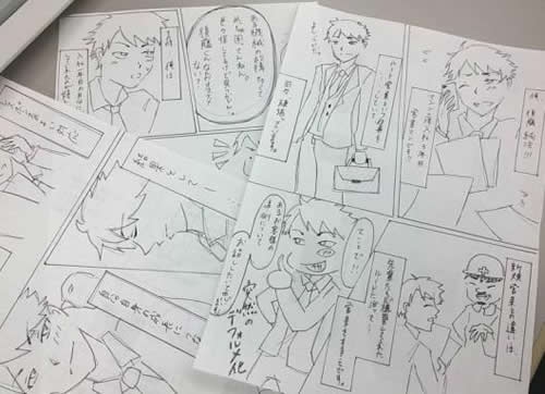 学生が制作したラフ　これをもとにプロが現在作画中