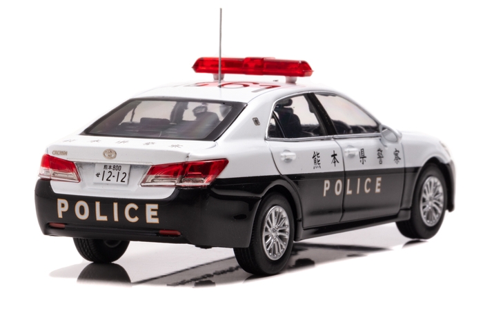 1/43 トヨタ クラウン ロイヤル (GRS210) 2019 熊本県警察所轄署交通課車両 (北61):右後