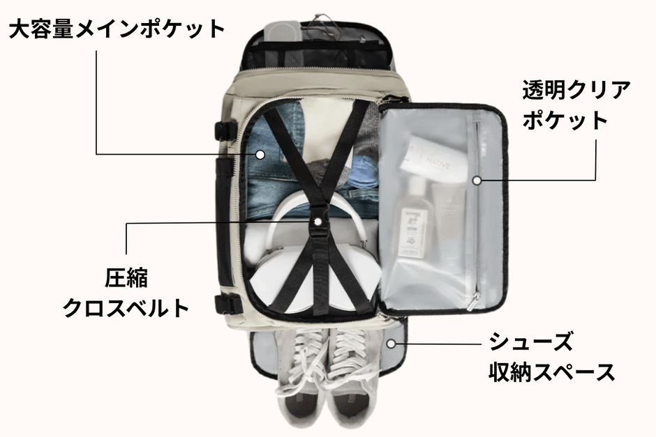 大容量メインポケット