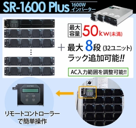 停電時等も停止せずに稼働！ 最大32台の並列接続が可能なインバーターモジュール 「SR-1600 Plusシリーズ」リニューアル販売開始