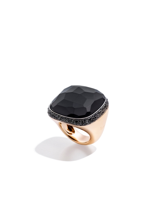 Victoria  jet and black diamonds ring