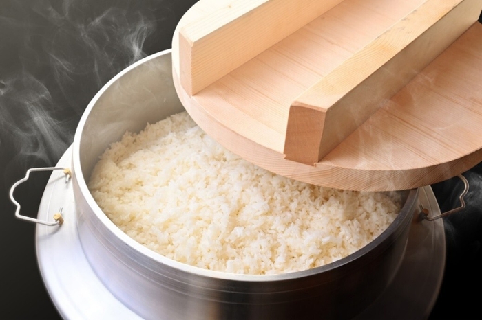 全店で導入している自慢の羽釜ご飯