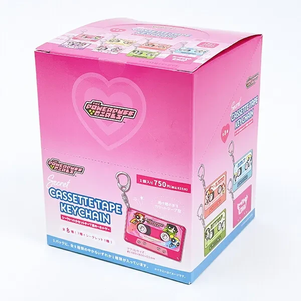 レトロなデザインがキュートでおしゃれ！パワーパフガールズ のカセットテープ型キーホルダーコンプリートBOX